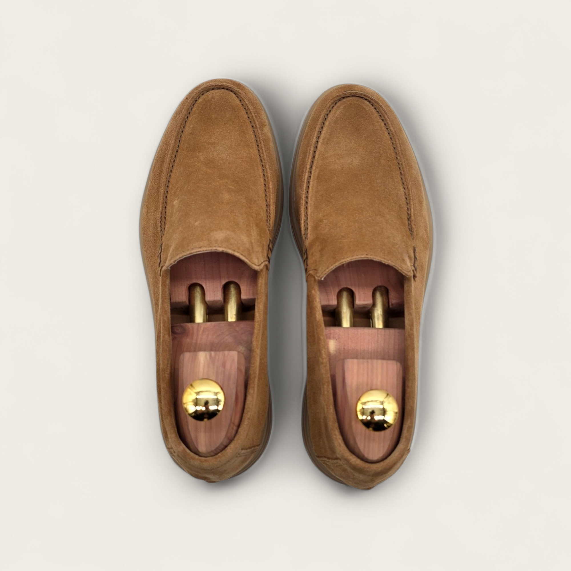 MOCASSINO PORTOCERVO DA UOMO IN PELLE CAMOSCIO COGNAC