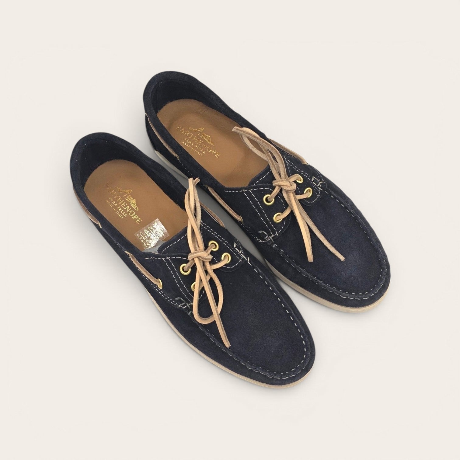 BARCA DA UOMO IN VERA PELLE CAMOSCIO NAVY