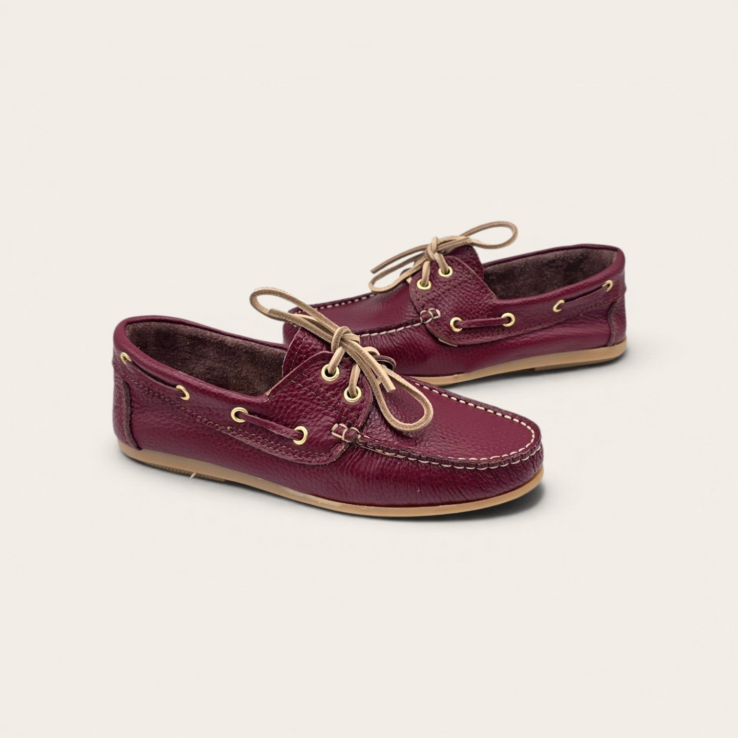 MOCASSINO DA DONNA IN VERA PELLE BOTTOLATA BORDEAUX