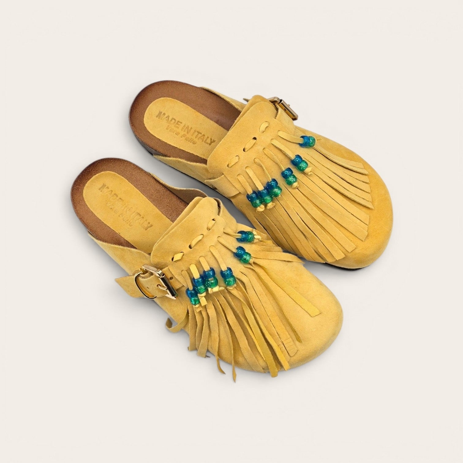 SABOT IN VERA PELLE CON FRANCIA E PERLINE