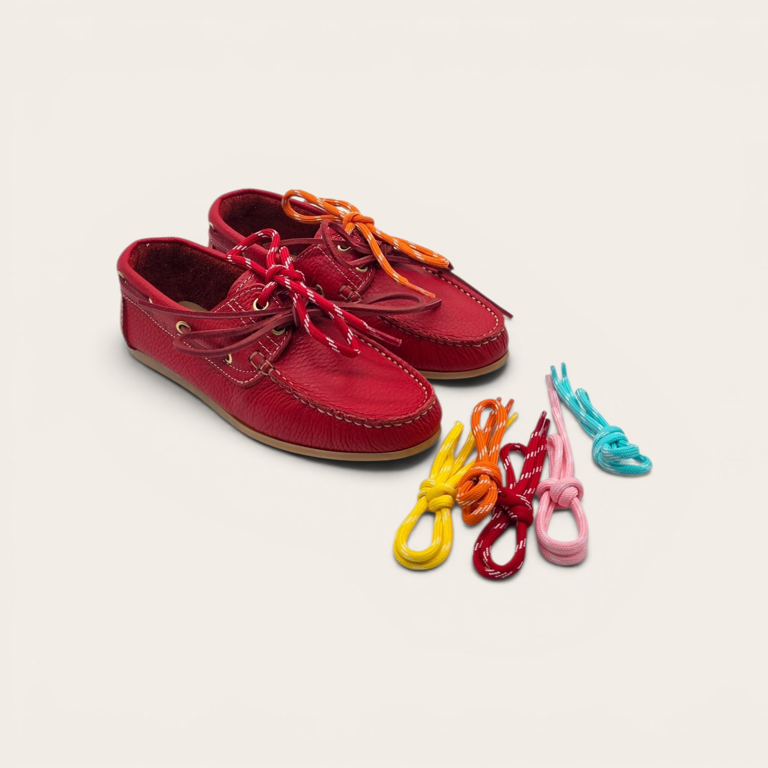MOCASSINO DA DONNA IN VERA PELLE BOTTOLATA ROSSO