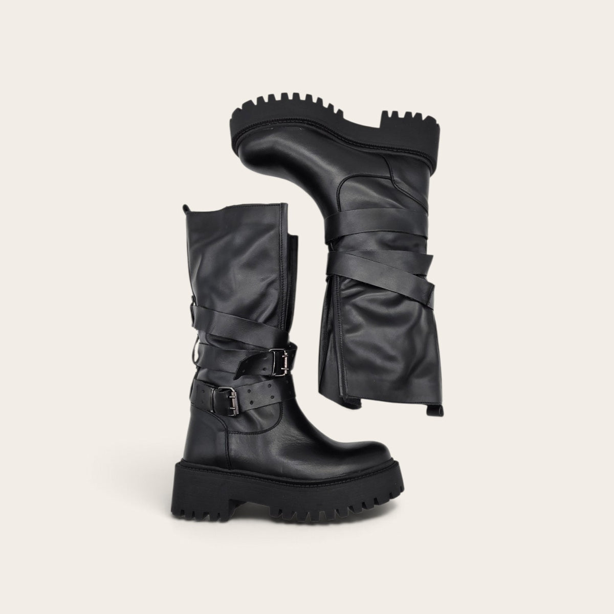 STIVALE ICON IN VERA PELLE NERO