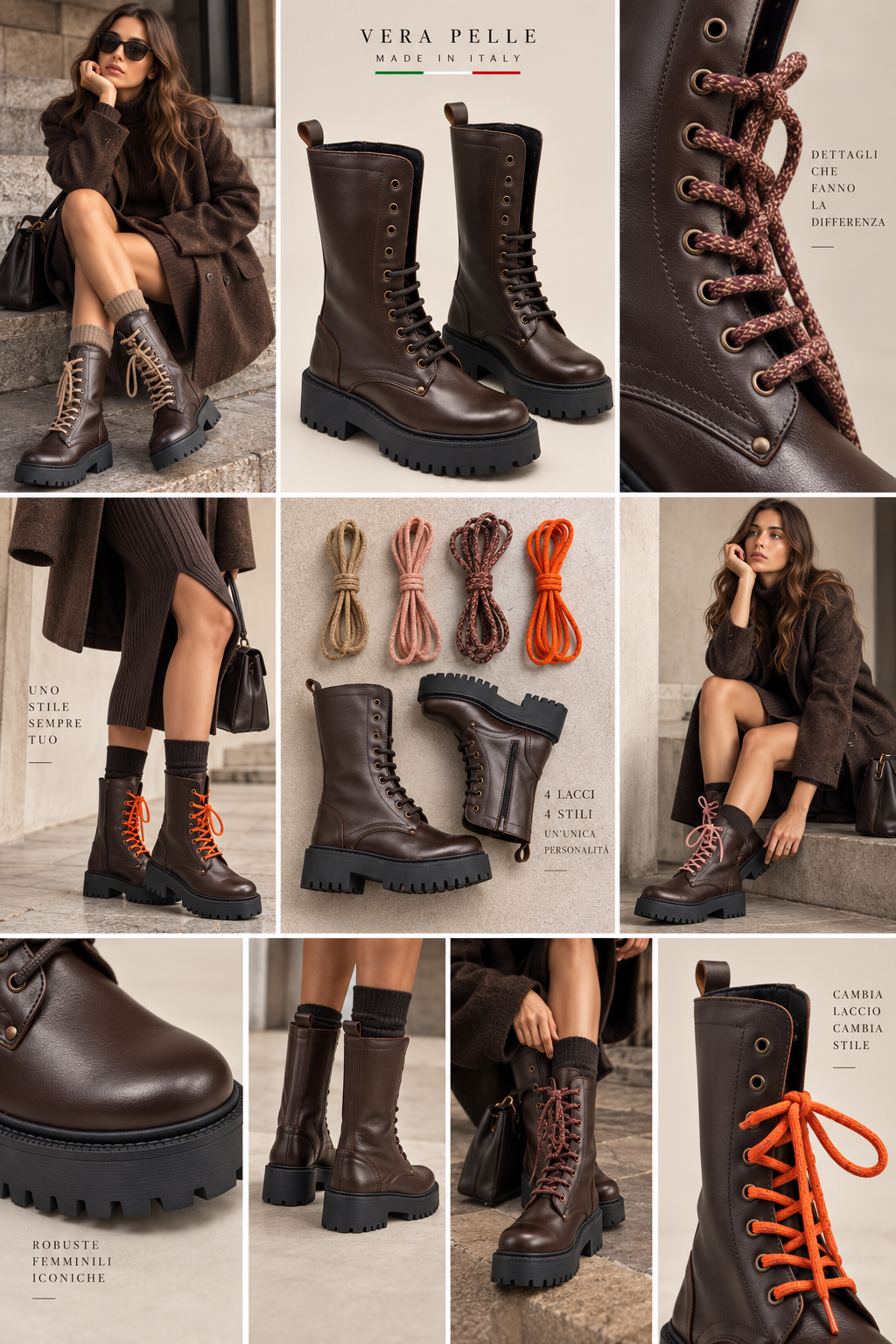 STIVALETTO PARTENOPE IN VERA PELLE MARRONE SCURO