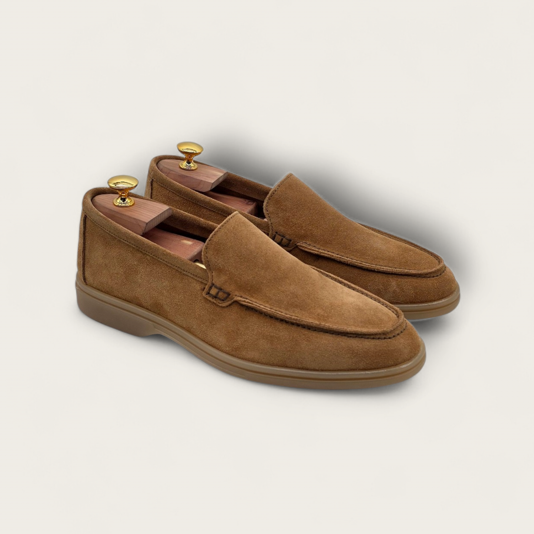 MOCASSINO PORTOCERVO DA UOMO IN PELLE CAMOSCIO COGNAC