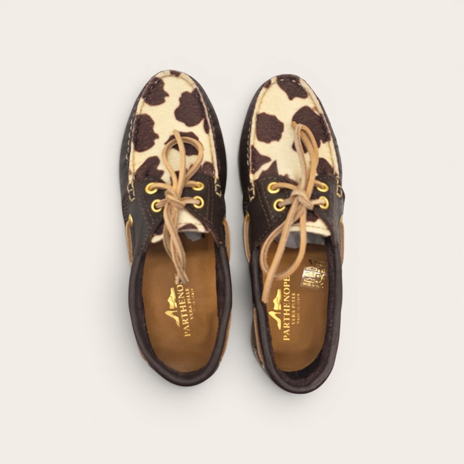 MOCASSINO BARCA DA DONNA IN VERA PELLE  T.MORO + ECO MUCCA
