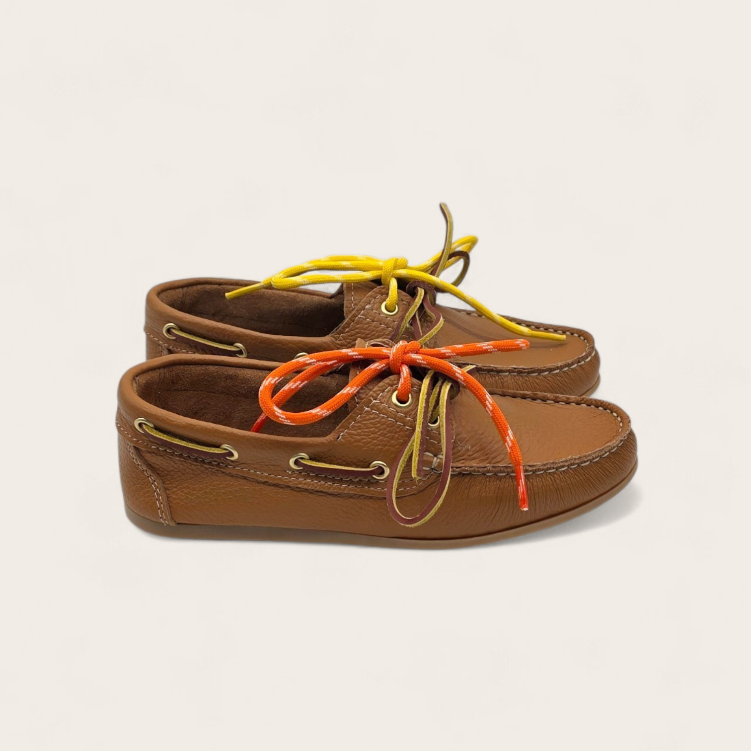MOCASSINO DA DONNA IN VERA PELLE BOTTOLATA MARRONE