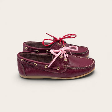 MOCASSINO DA DONNA IN VERA PELLE BOTTOLATA BORDEAUX