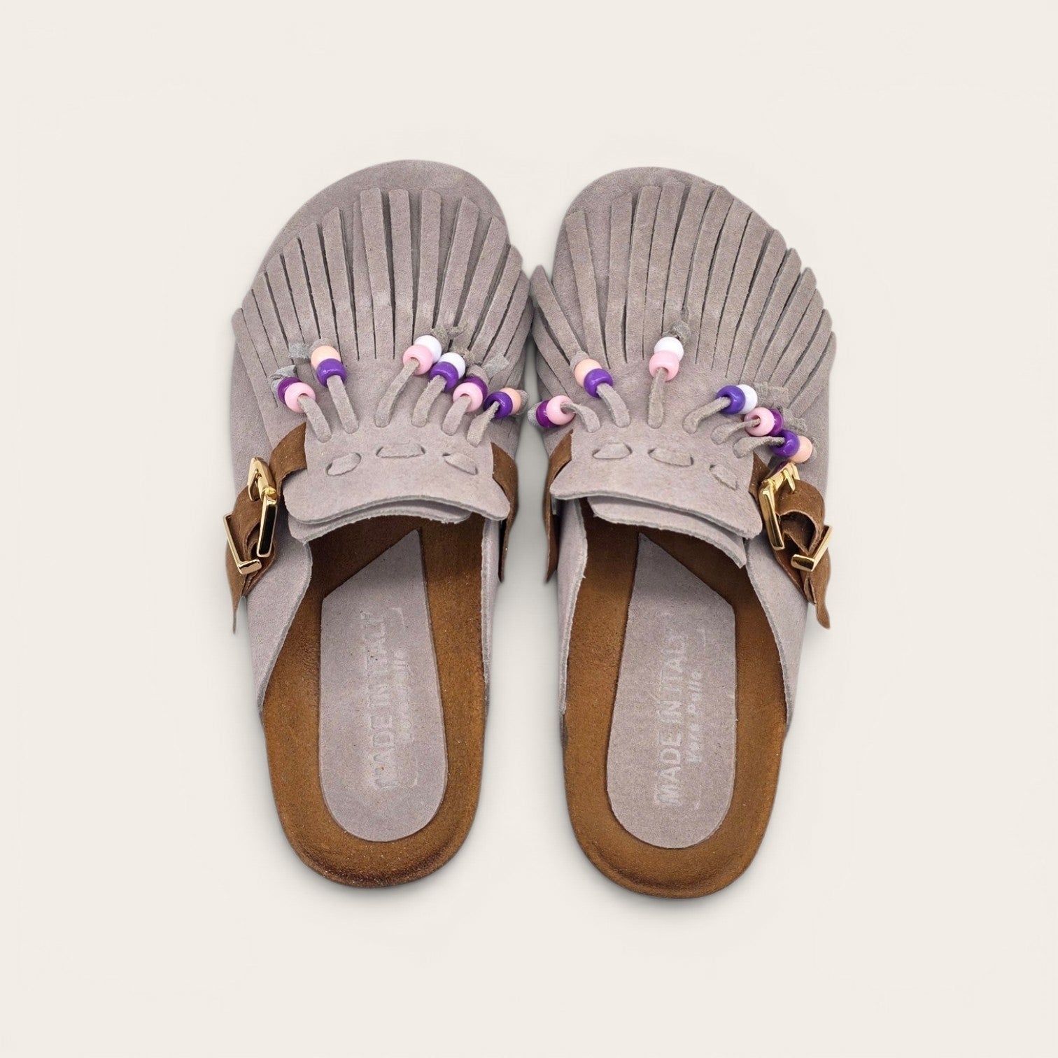 SABOT IN VERA PELLE CON FRANCIA E PERLINE