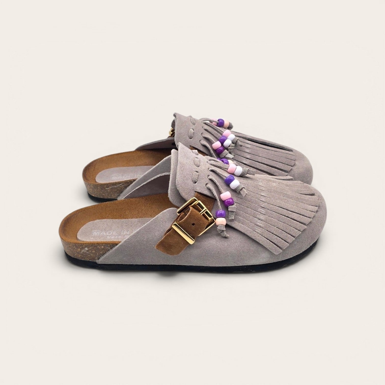 SABOT IN VERA PELLE CON FRANCIA E PERLINE