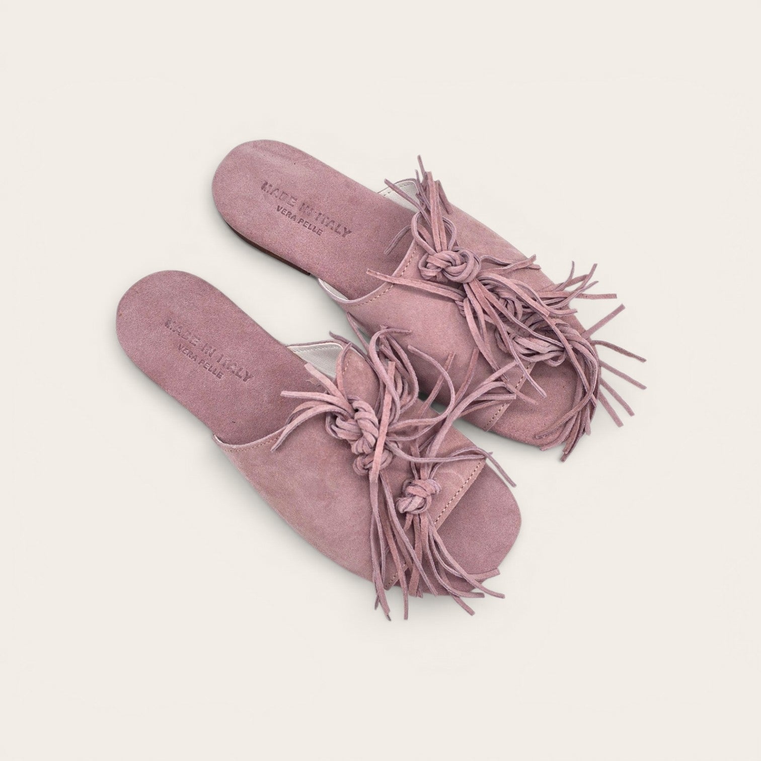 SANDALO CHIC IN VERA PELLE CAMOSCIO ROSA