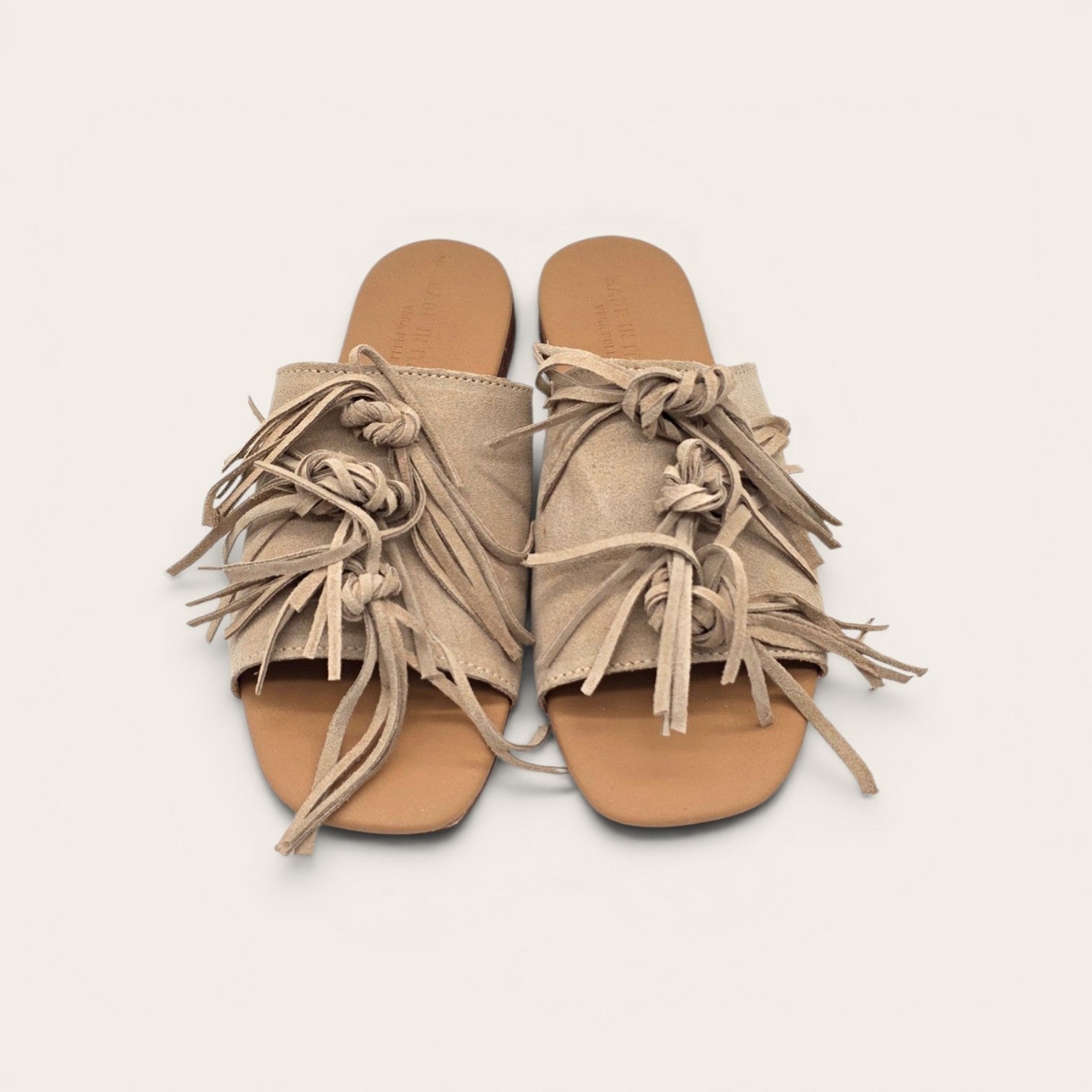 SANDALO CHIC IN VERA PELLE CAMOSCIO TORTORA
