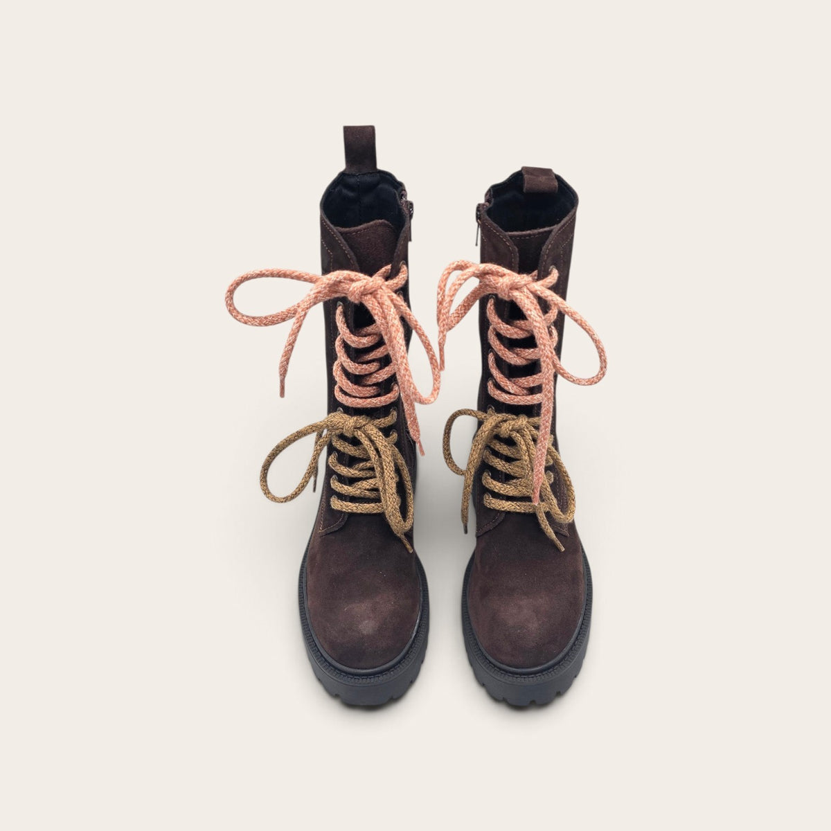 STIVALETTO PARTENOPE IN VERA PELLE CAMOSCIO MARRONE SCURO