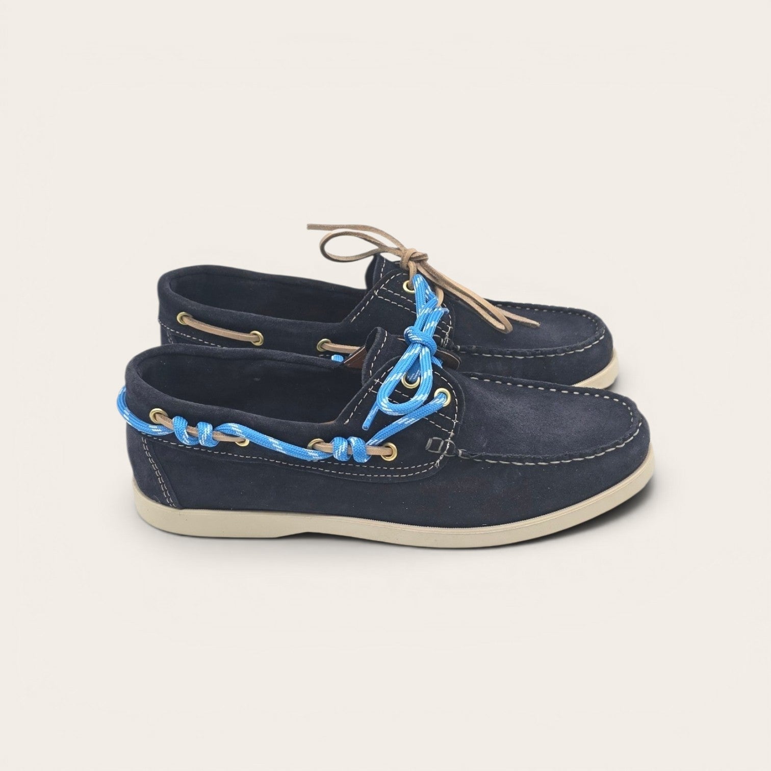 BARCA DA UOMO IN VERA PELLE CAMOSCIO NAVY