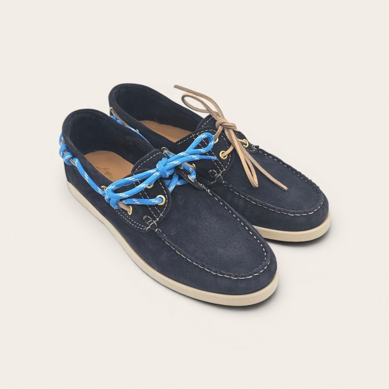 BARCA DA UOMO IN VERA PELLE CAMOSCIO NAVY
