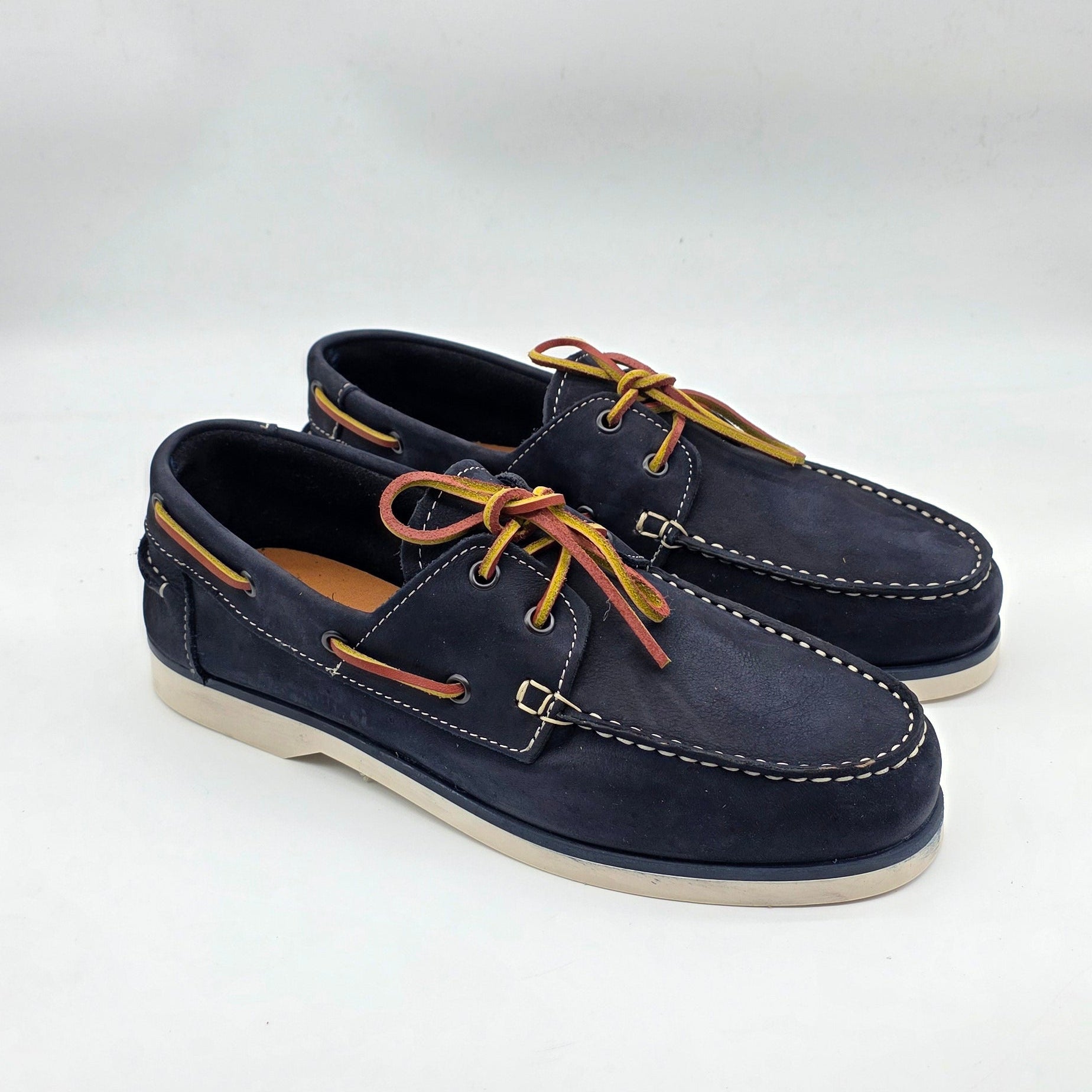 BARCA DA UOMO IN PELLE NABUK BLU MARINO