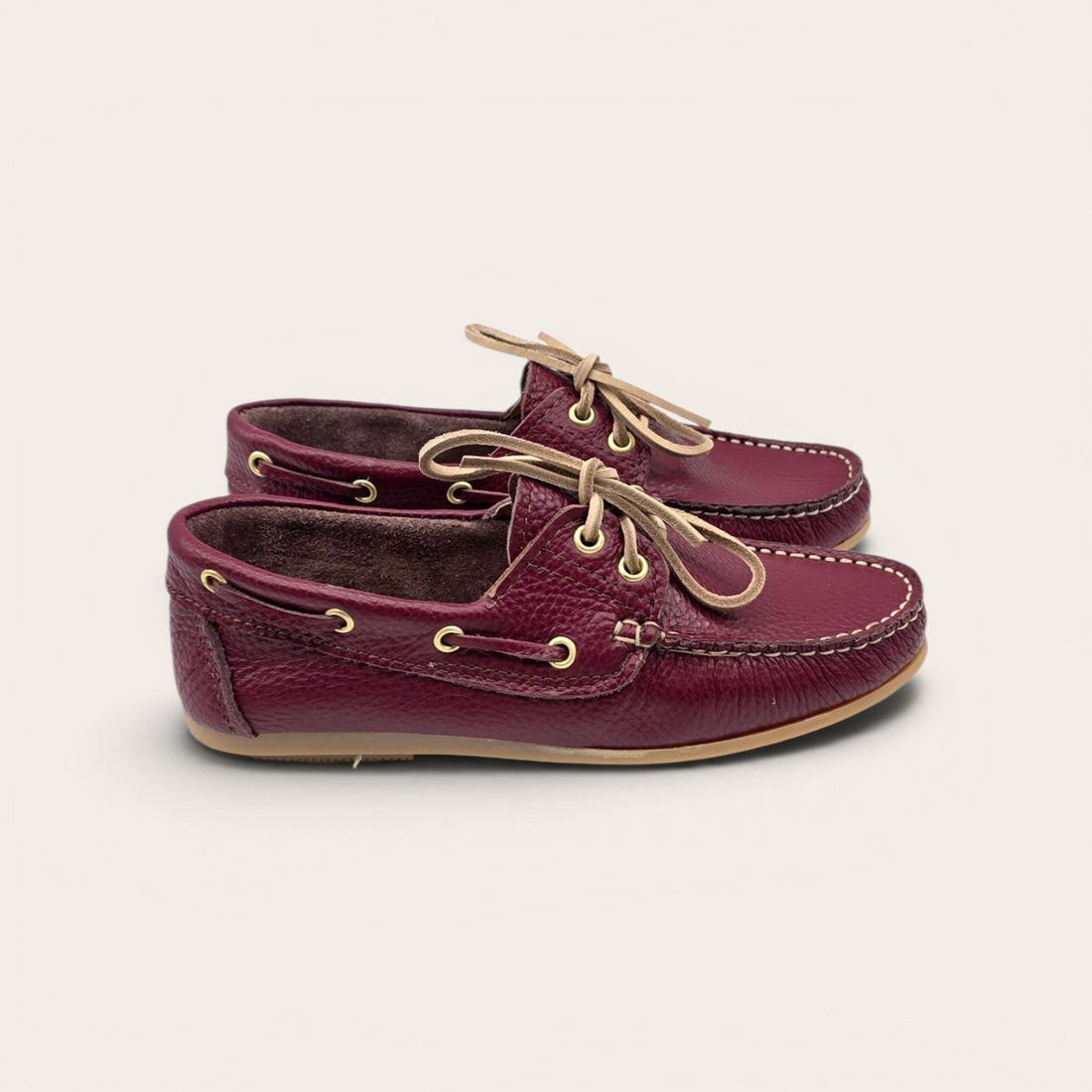MOCASSINO DA DONNA IN VERA PELLE BOTTOLATA BORDEAUX