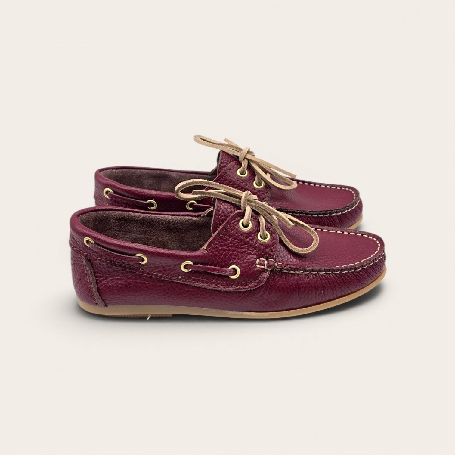 MOCASSINO DA DONNA IN VERA PELLE BOTTOLATA BORDEAUX