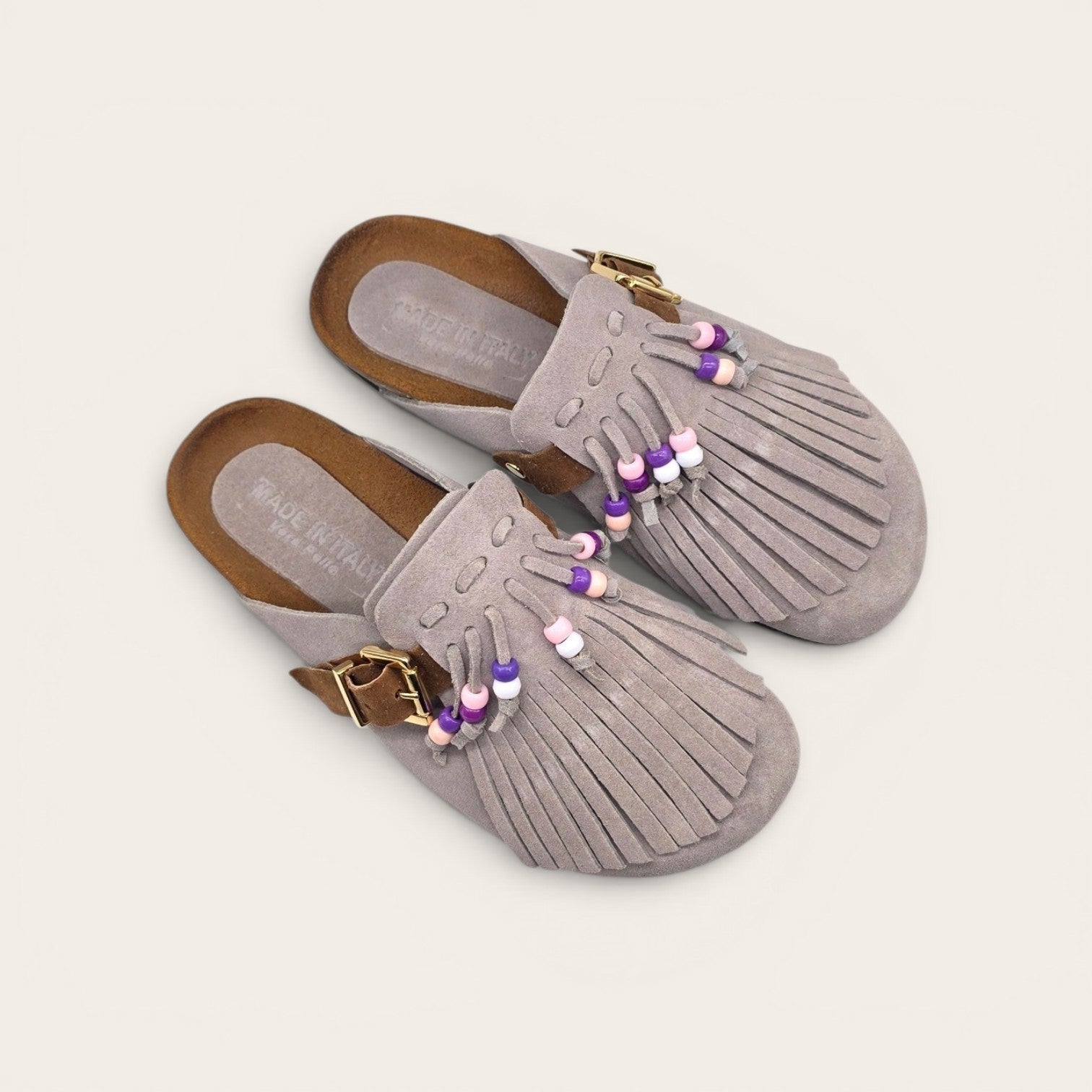 SABOT IN VERA PELLE CON FRANCIA E PERLINE