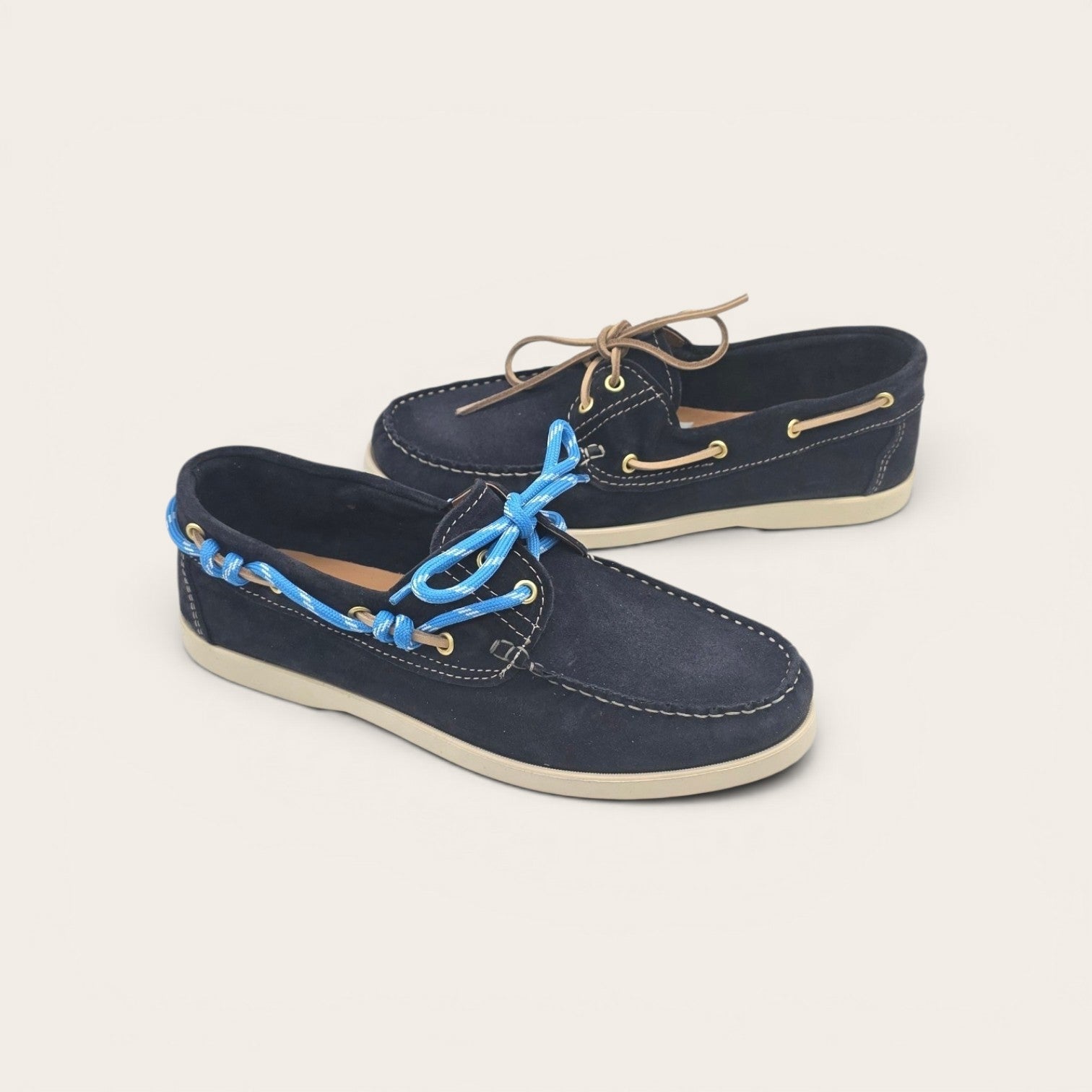 BARCA DA UOMO IN VERA PELLE CAMOSCIO NAVY