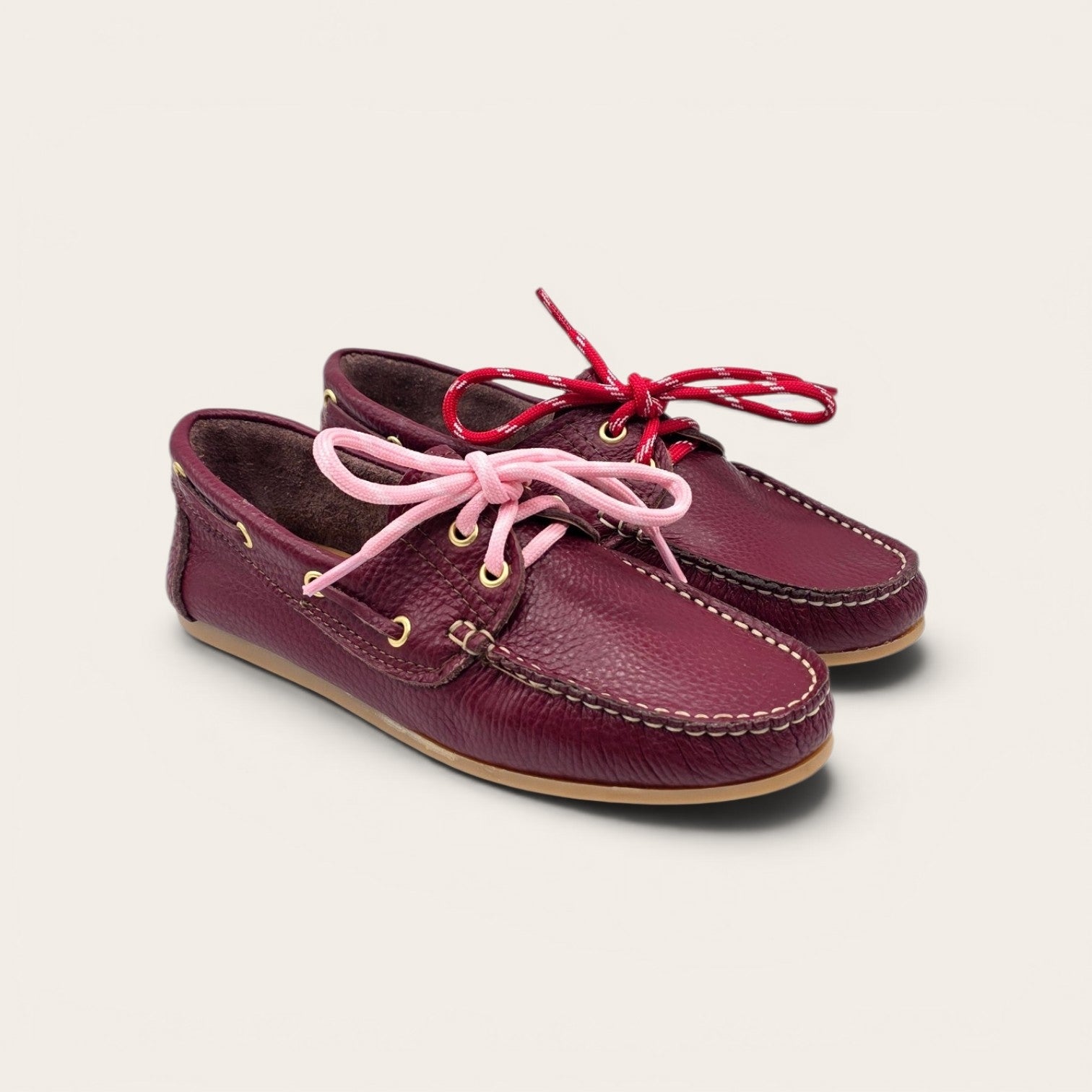MOCASSINO DA DONNA IN VERA PELLE BOTTOLATA BORDEAUX