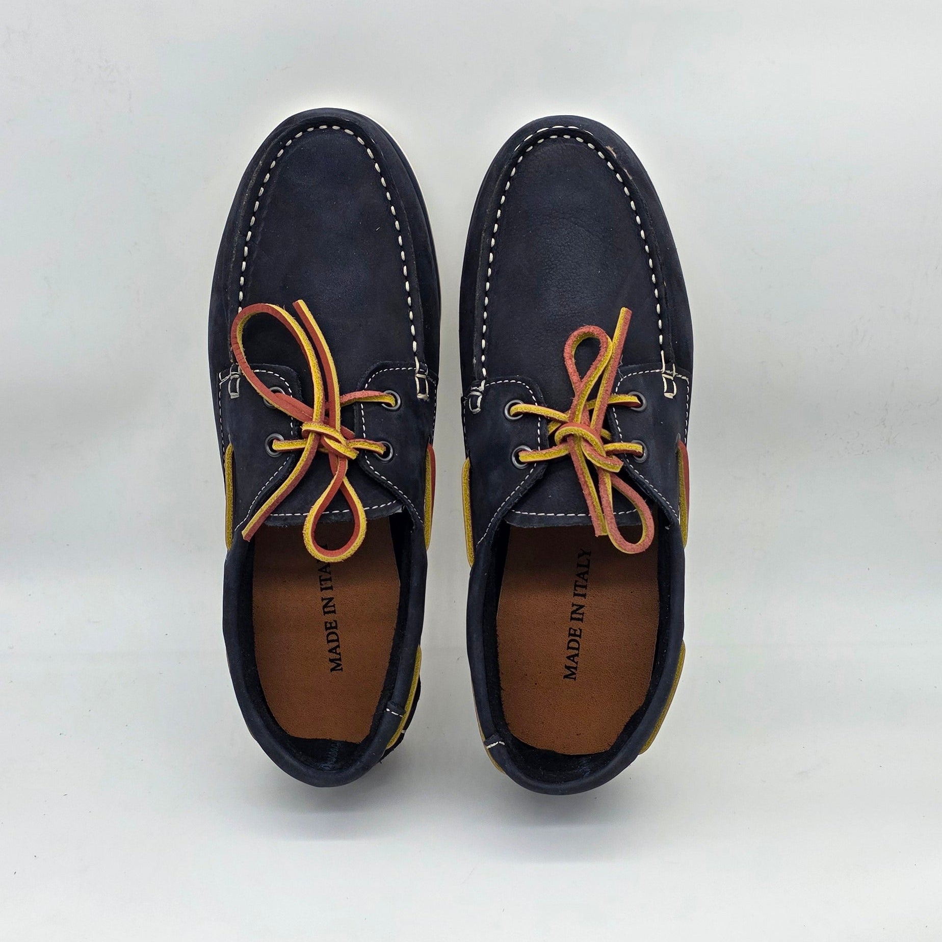 BARCA DA UOMO IN PELLE NABUK BLU MARINO