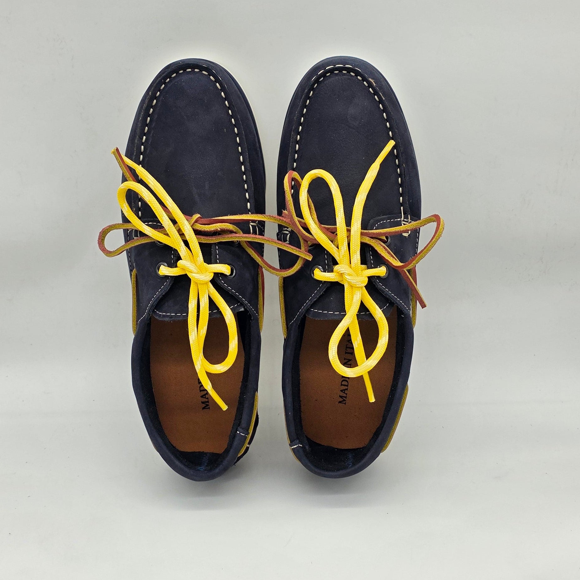 BARCA DA UOMO IN PELLE NABUK BLU MARINO