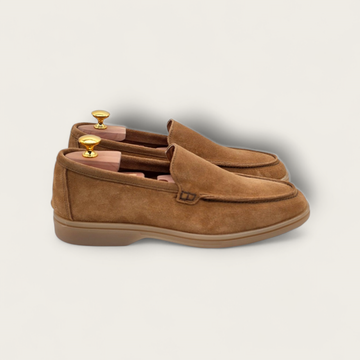 MOCASSINO PORTOCERVO DA UOMO IN PELLE CAMOSCIO COGNAC