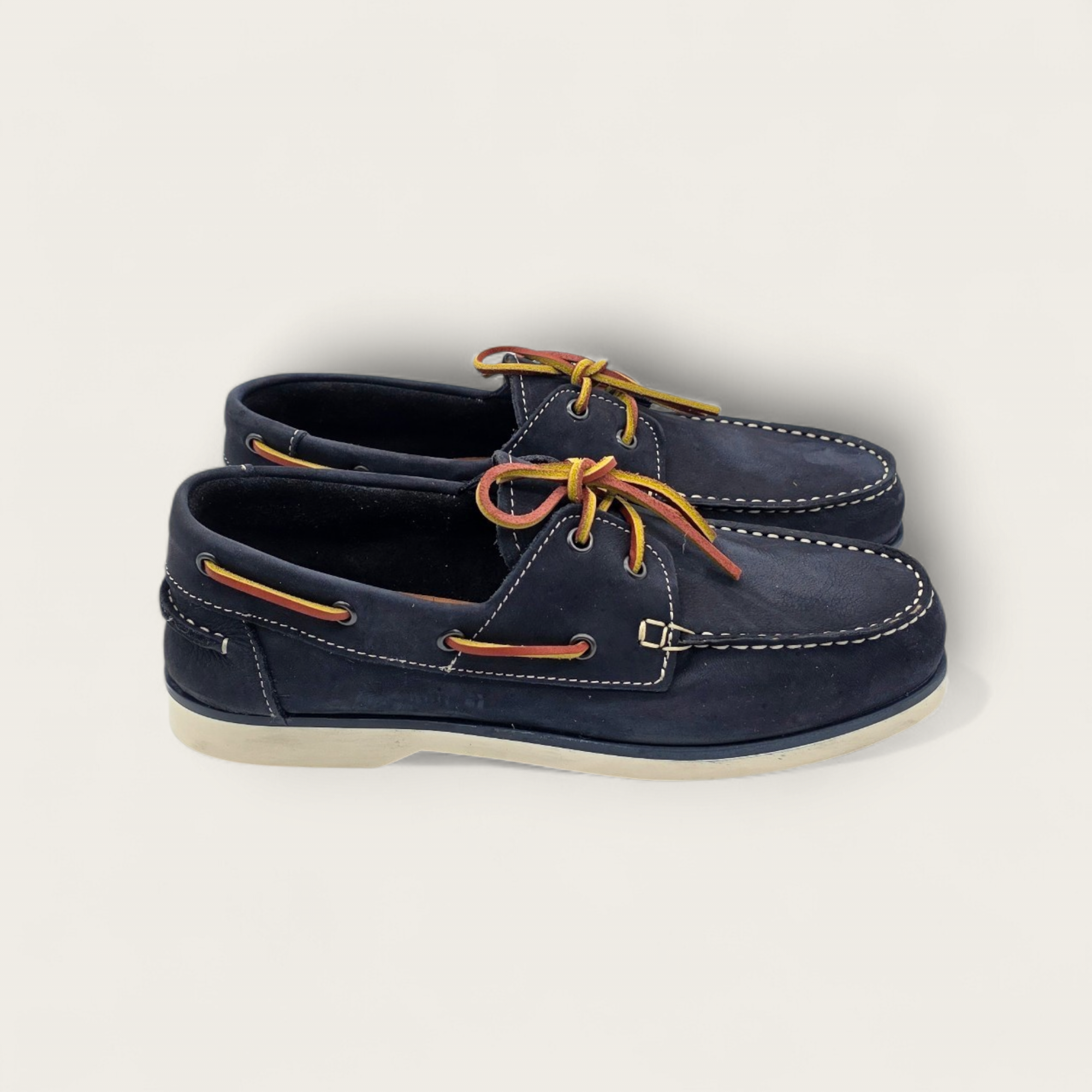 BARCA DA UOMO IN PELLE NABUK BLU MARINO