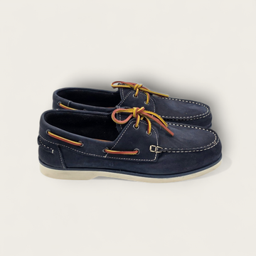 BARCA DA UOMO IN PELLE NABUK BLU MARINO