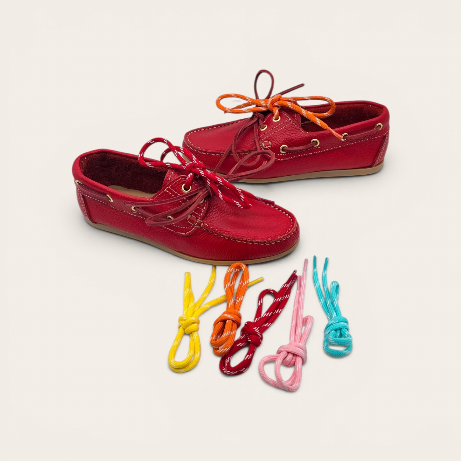 MOCASSINO DA DONNA IN VERA PELLE BOTTOLATA ROSSO