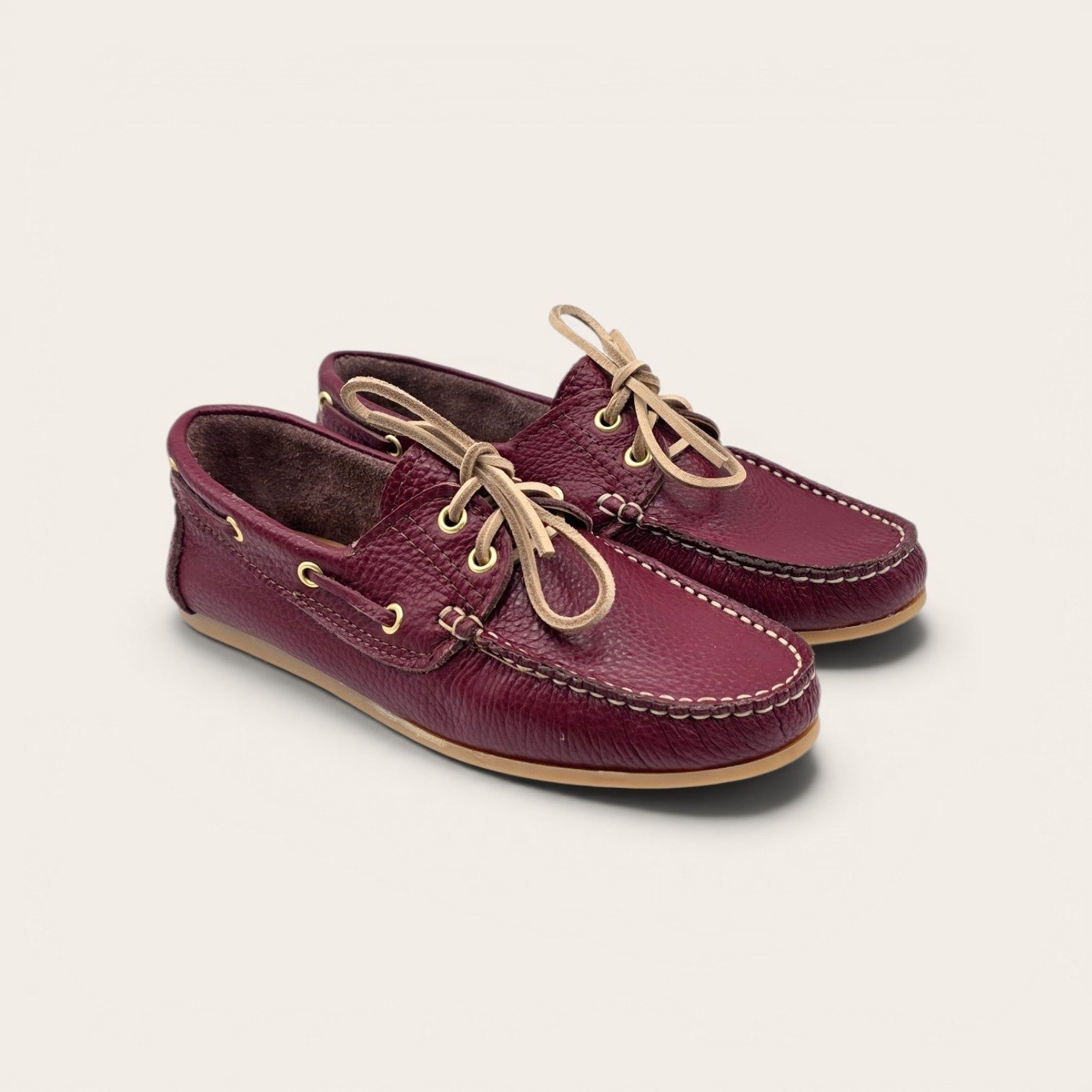 MOCASSINO DA DONNA IN VERA PELLE BOTTOLATA BORDEAUX