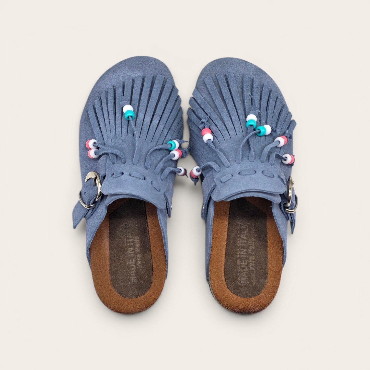 SABOT IN VERA PELLE CON FRANCIA E  PERLINE