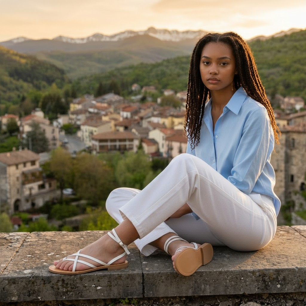 SANDALO CAPRI IN VERA PELLE BIANCA