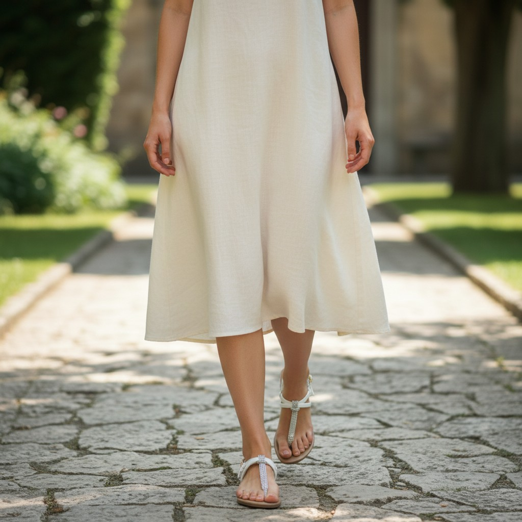 SANDALO PROCIDA IN VERA PELLE BIANCO STRASS ARGENTO