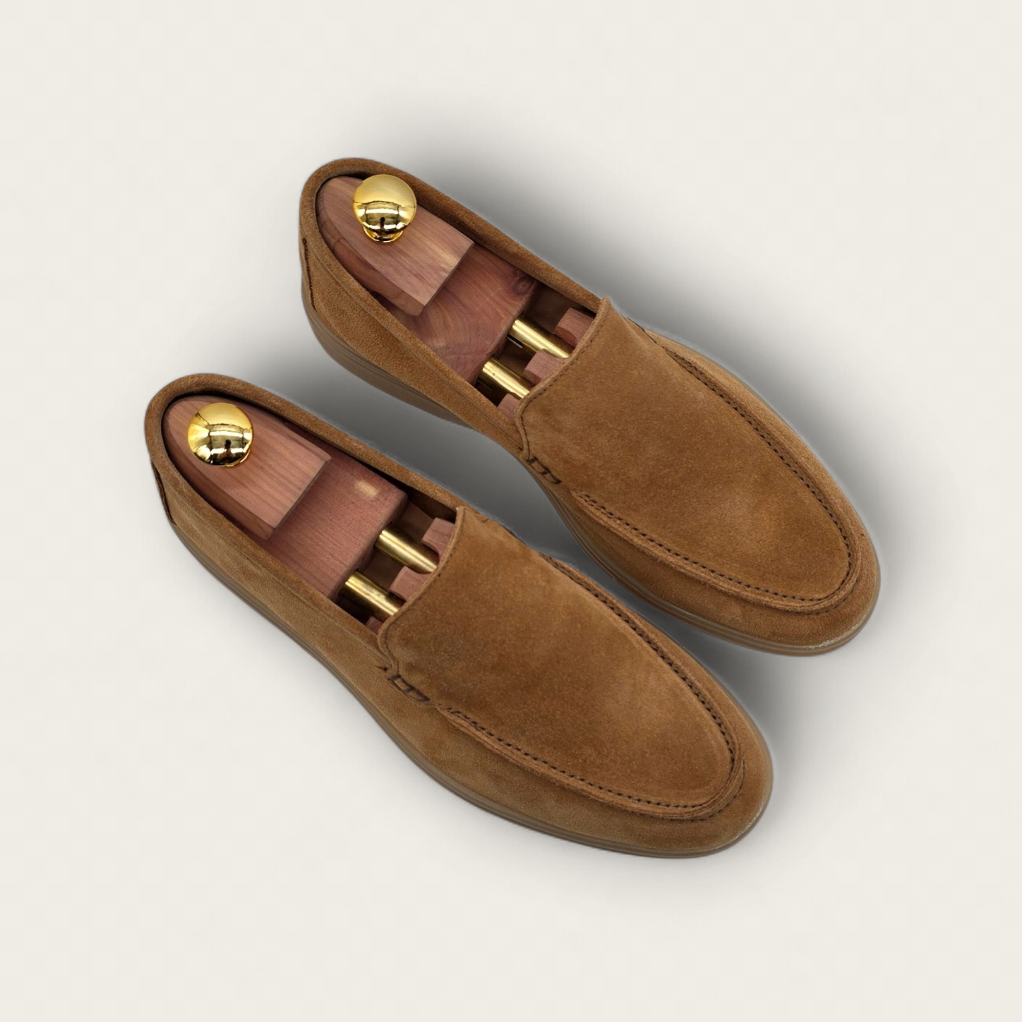 MOCASSINO PORTOCERVO DA UOMO IN PELLE CAMOSCIO COGNAC