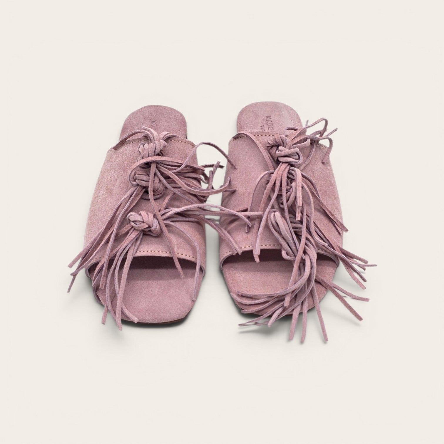 SANDALO CHIC IN VERA PELLE CAMOSCIO ROSA