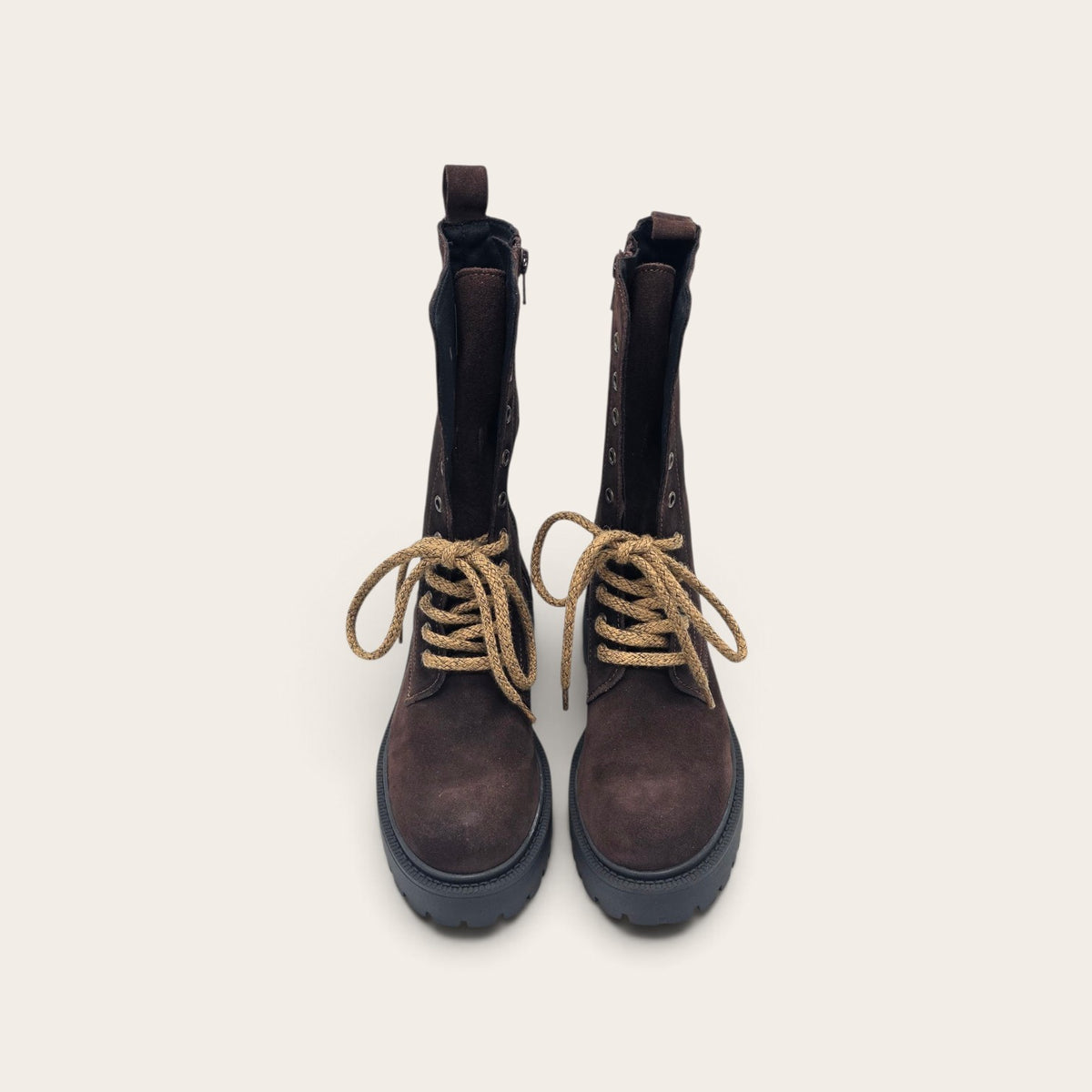 STIVALETTO PARTENOPE IN VERA PELLE CAMOSCIO MARRONE SCURO