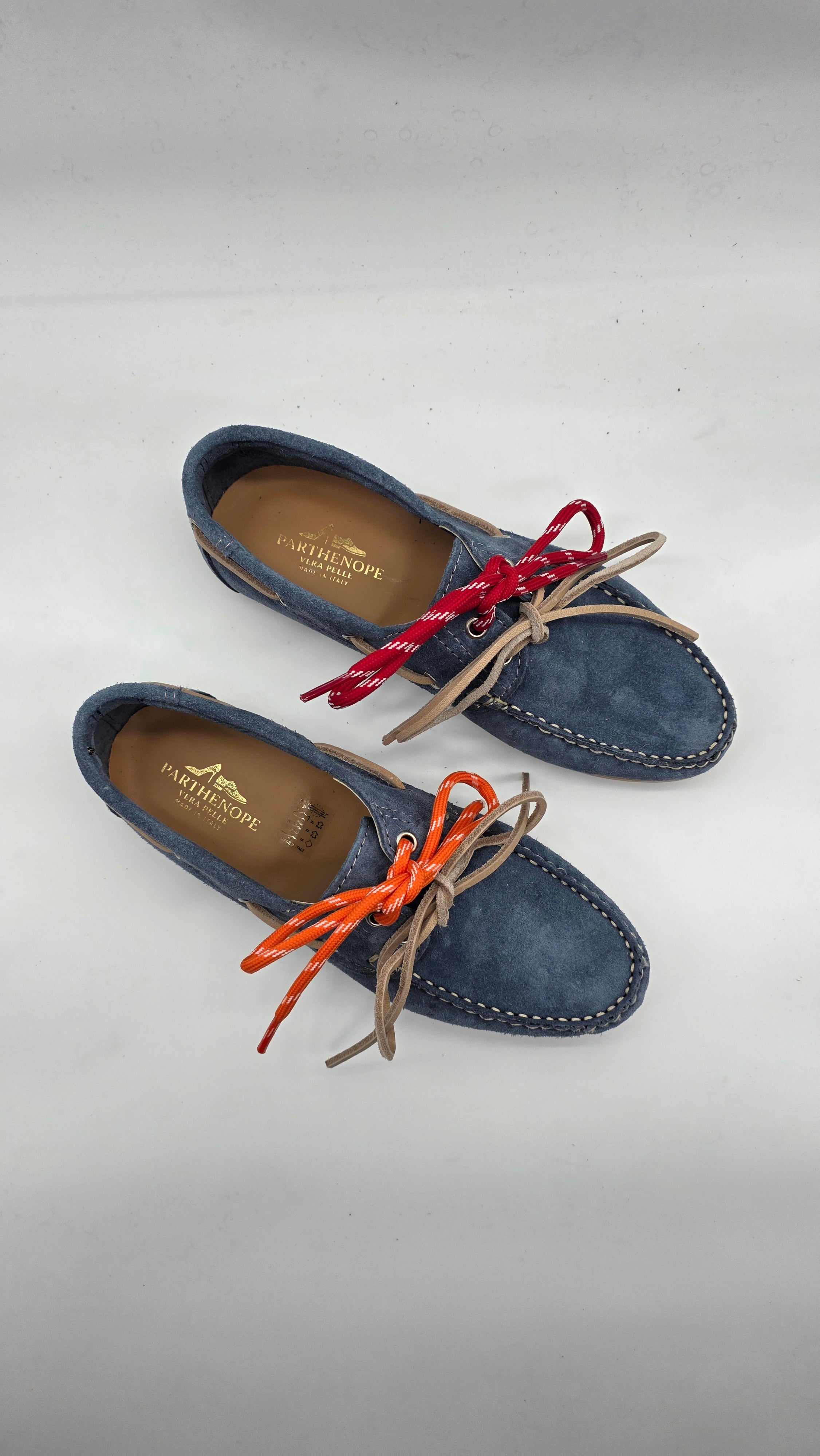 MOCASSINO BARCA DA DONNA IN VERA PELLE CAMOSCIO JEANS