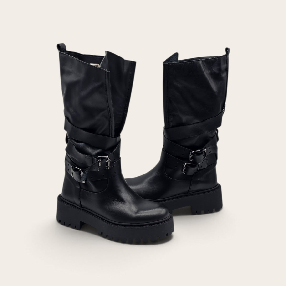 STIVALE ICON IN VERA PELLE NERO