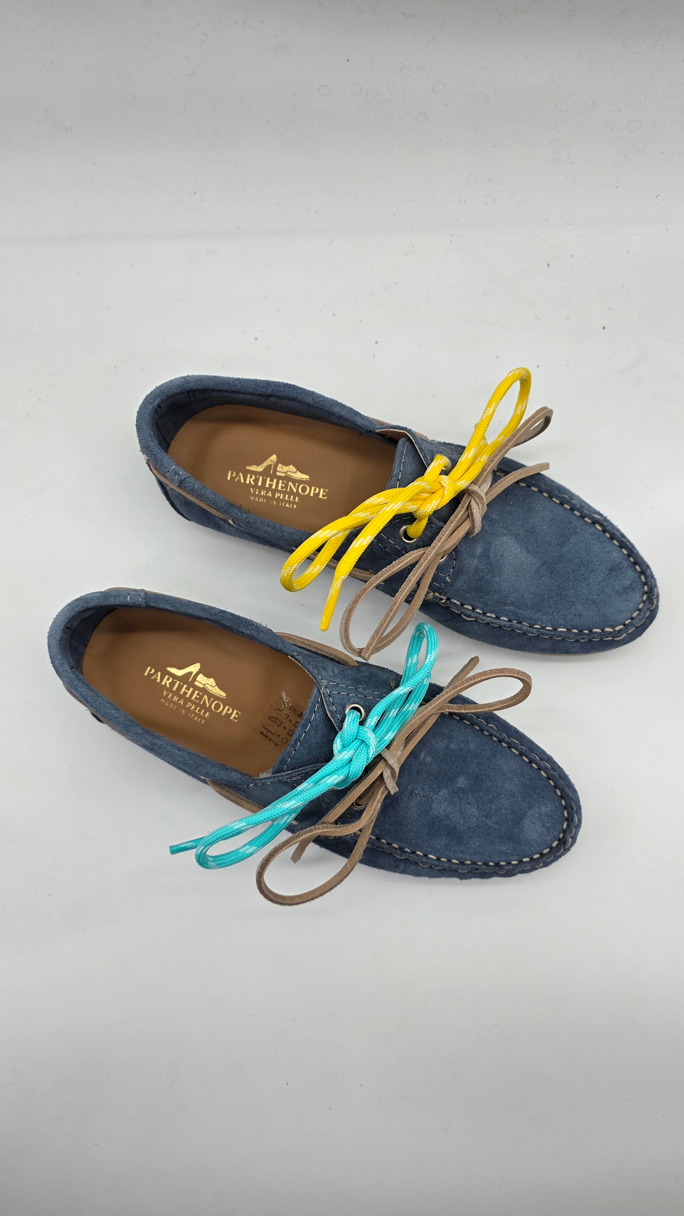 MOCASSINO BARCA DA DONNA IN VERA PELLE CAMOSCIO JEANS