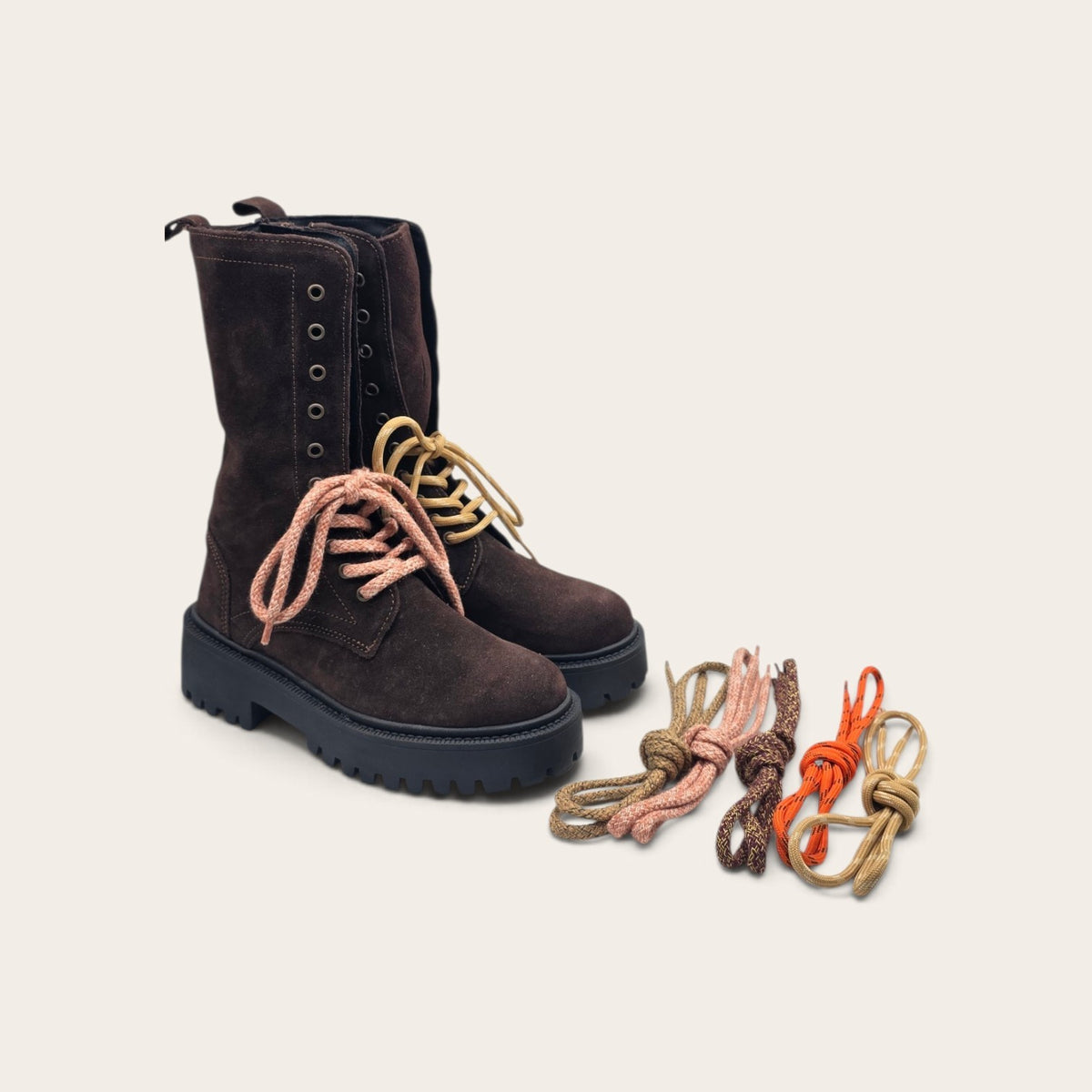STIVALETTO PARTENOPE IN VERA PELLE CAMOSCIO MARRONE SCURO