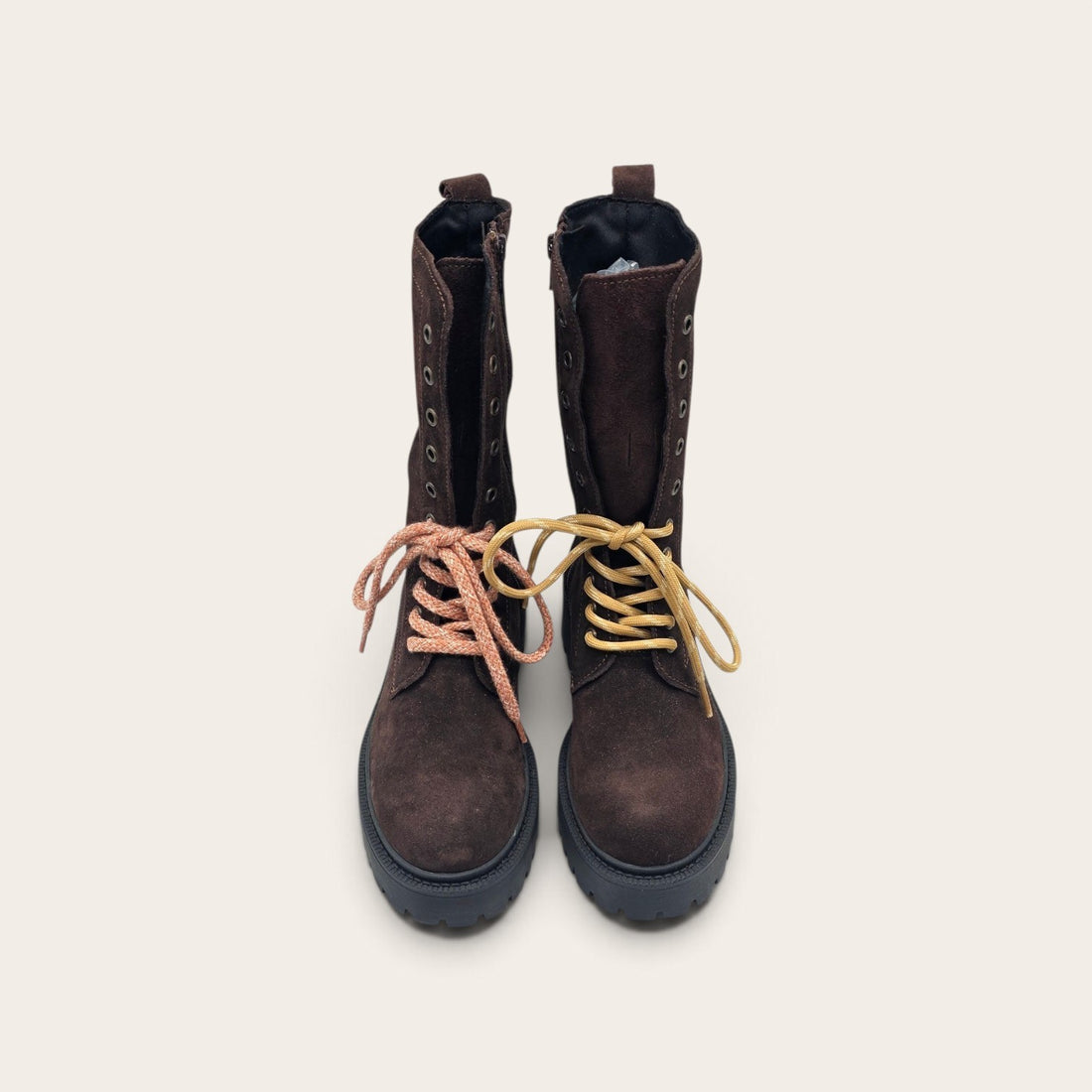 STIVALETTO PARTENOPE IN VERA PELLE CAMOSCIO MARRONE SCURO