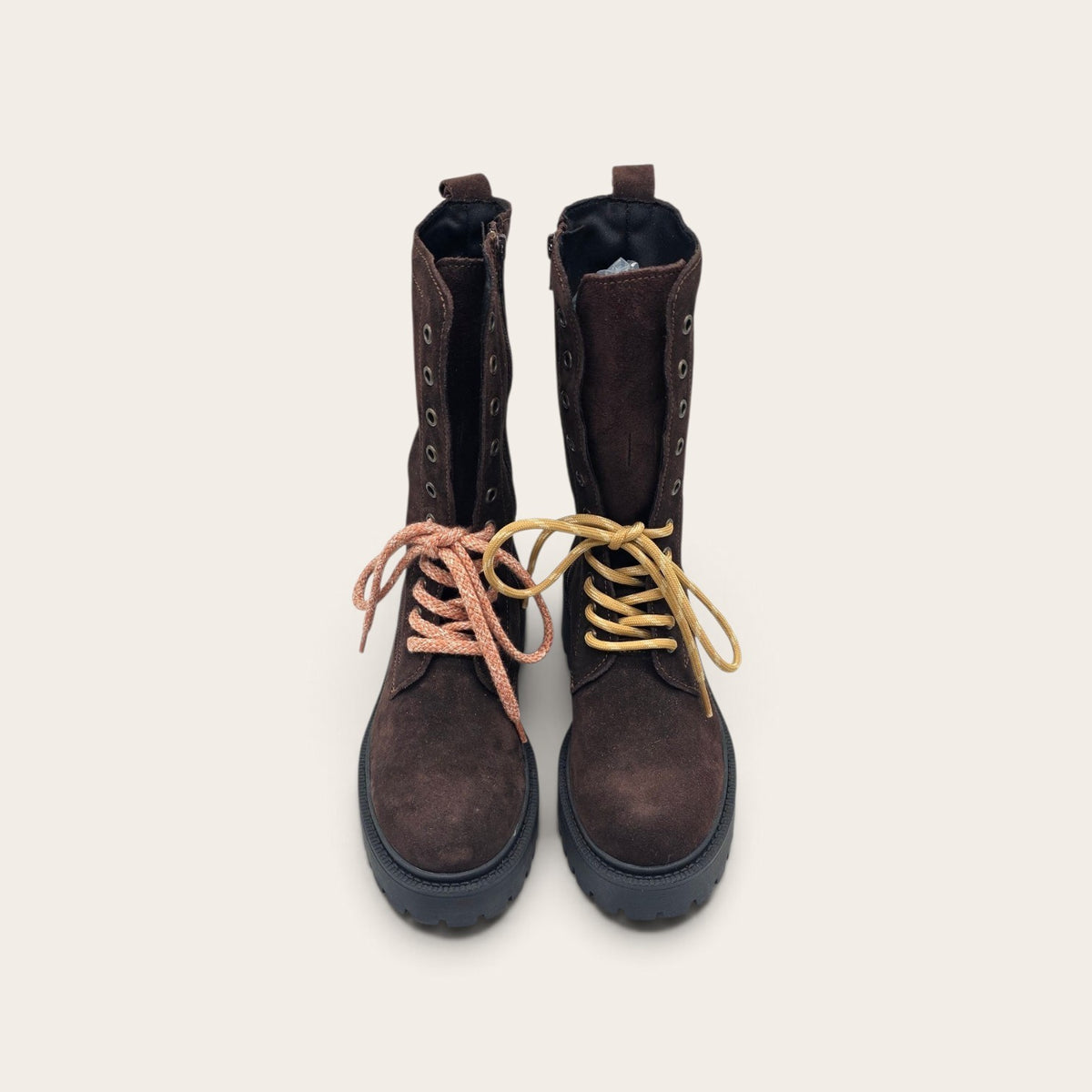 STIVALETTO PARTENOPE IN VERA PELLE CAMOSCIO MARRONE SCURO