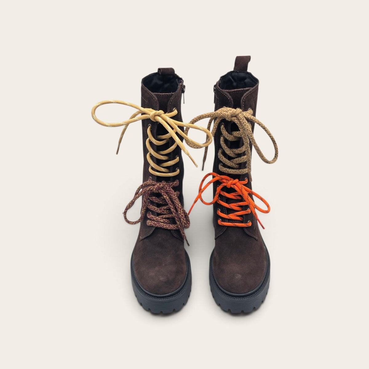 STIVALETTO PARTENOPE IN VERA PELLE CAMOSCIO MARRONE SCURO