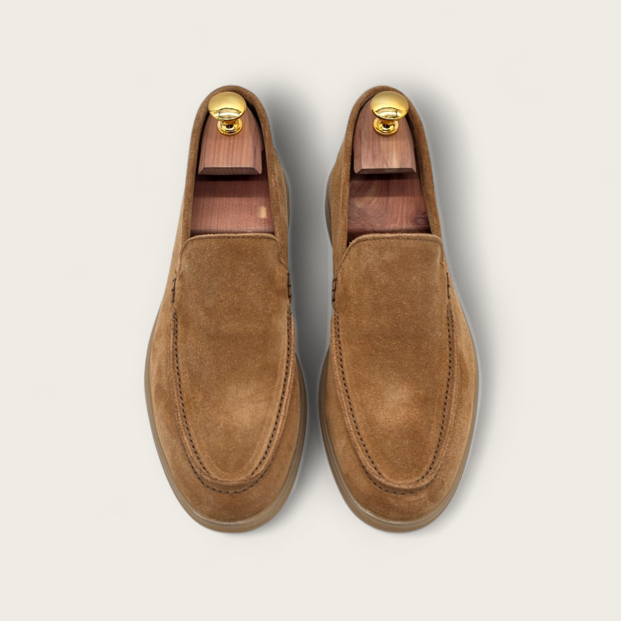MOCASSINO PORTOCERVO DA UOMO IN PELLE CAMOSCIO COGNAC