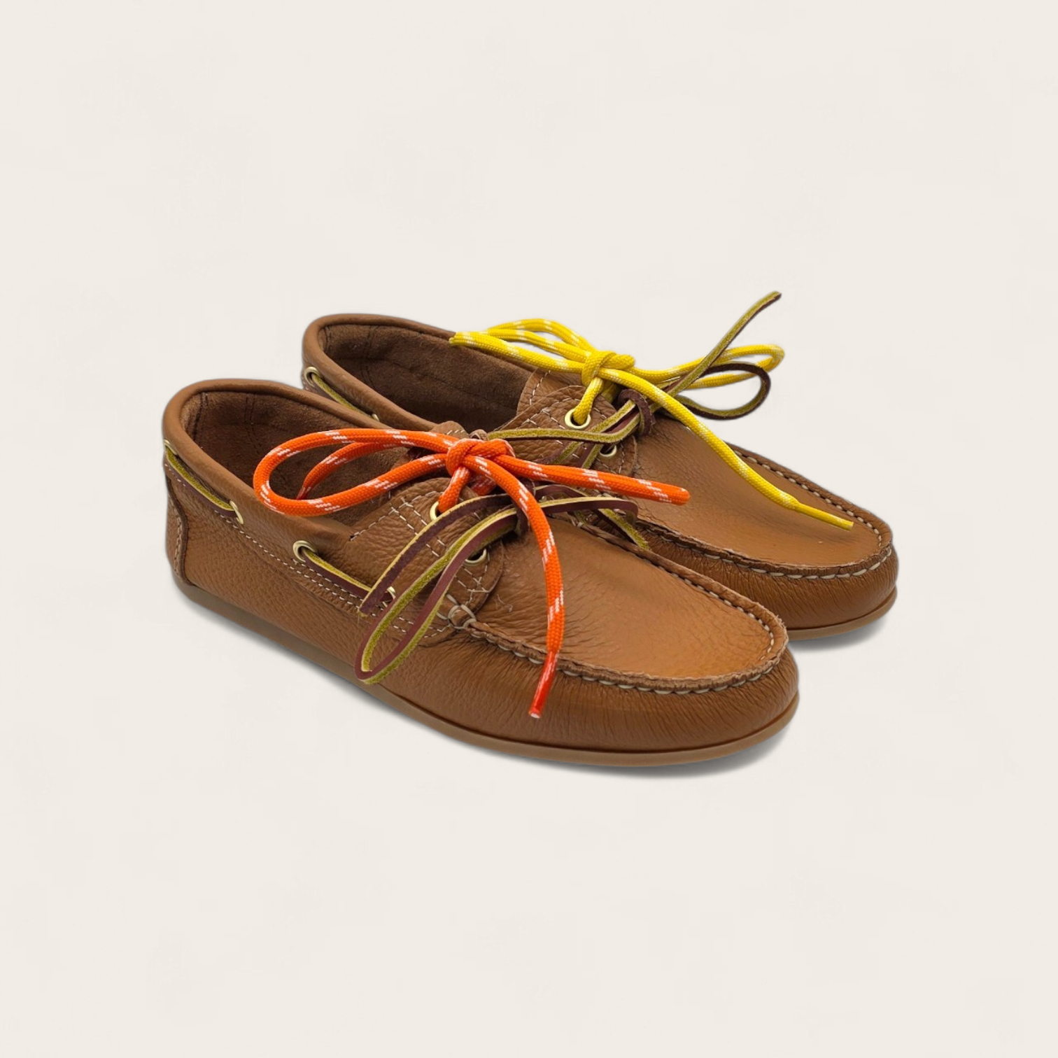 MOCASSINO DA DONNA IN VERA PELLE BOTTOLATA MARRONE