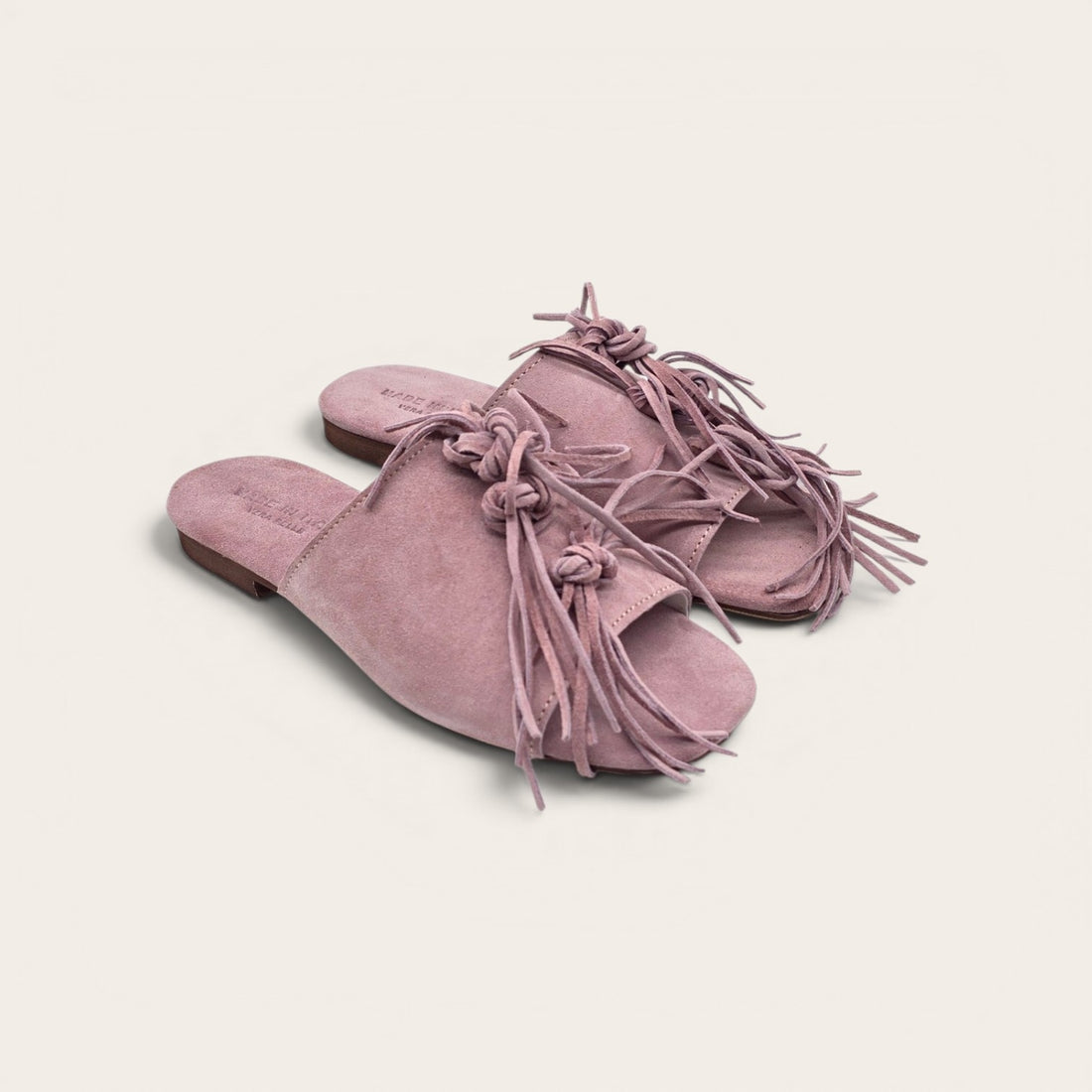 SANDALO CHIC IN VERA PELLE CAMOSCIO ROSA