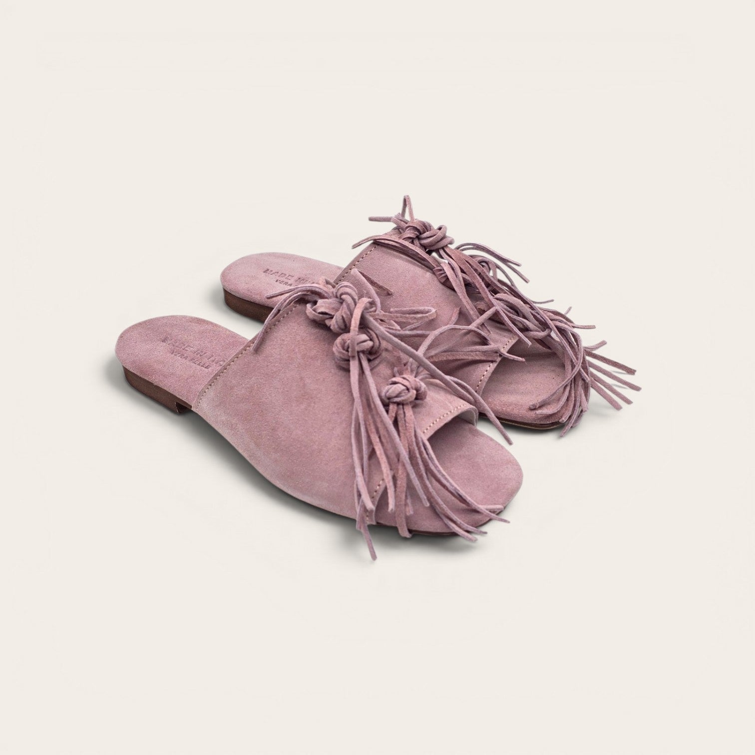 SANDALO CHIC IN VERA PELLE CAMOSCIO ROSA