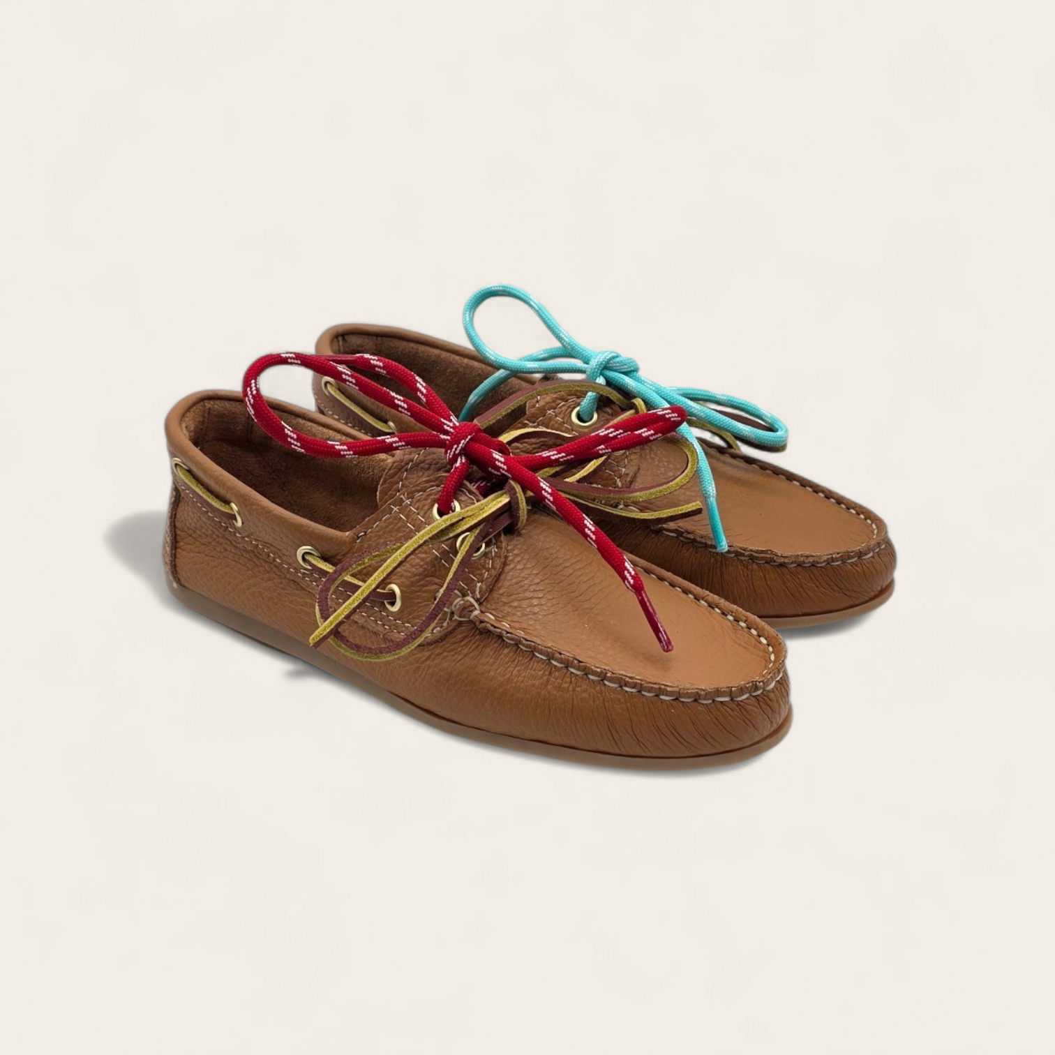 MOCASSINO DA DONNA IN VERA PELLE BOTTOLATA MARRONE