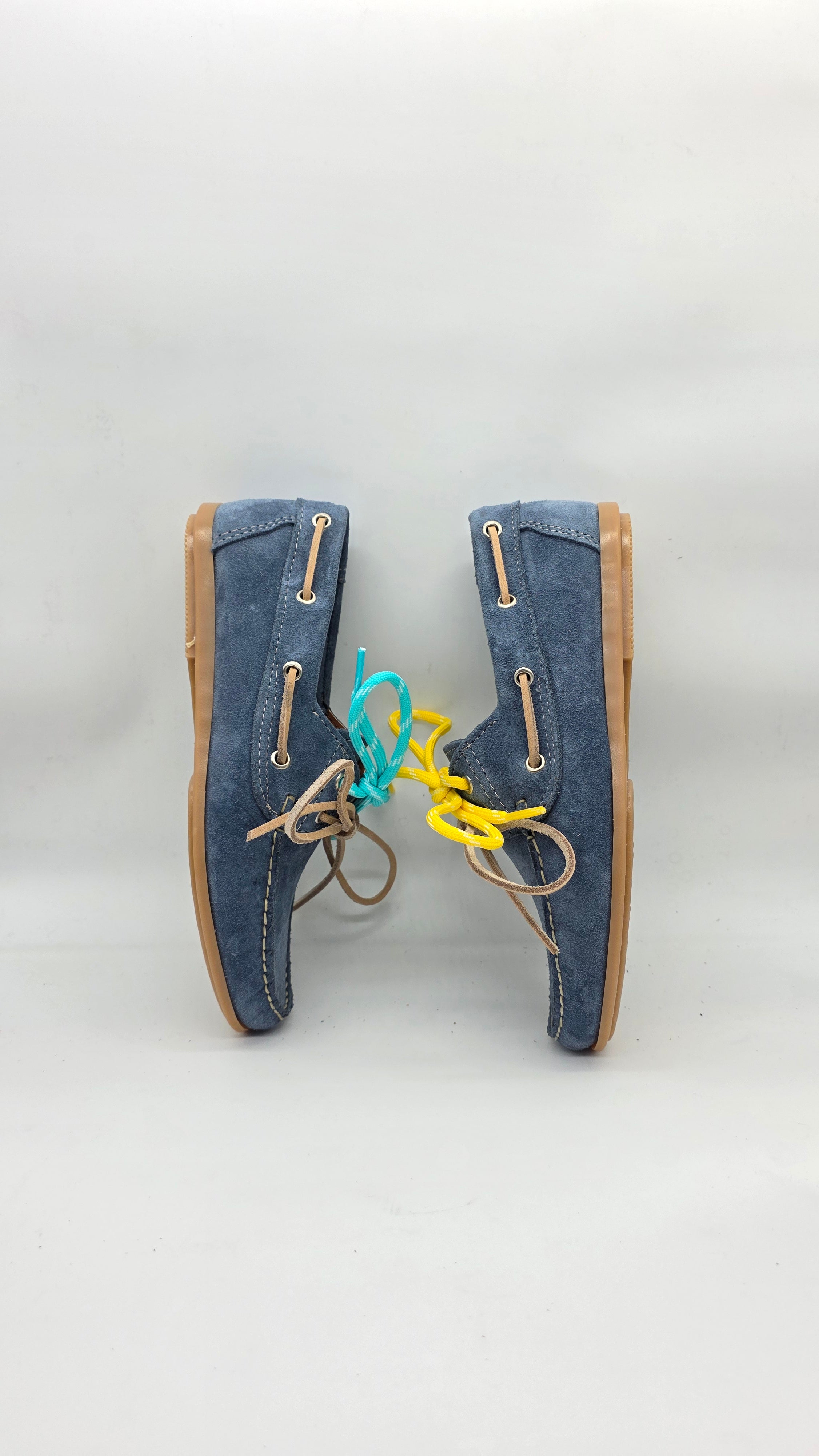 MOCASSINO BARCA DA DONNA IN VERA PELLE CAMOSCIO JEANS